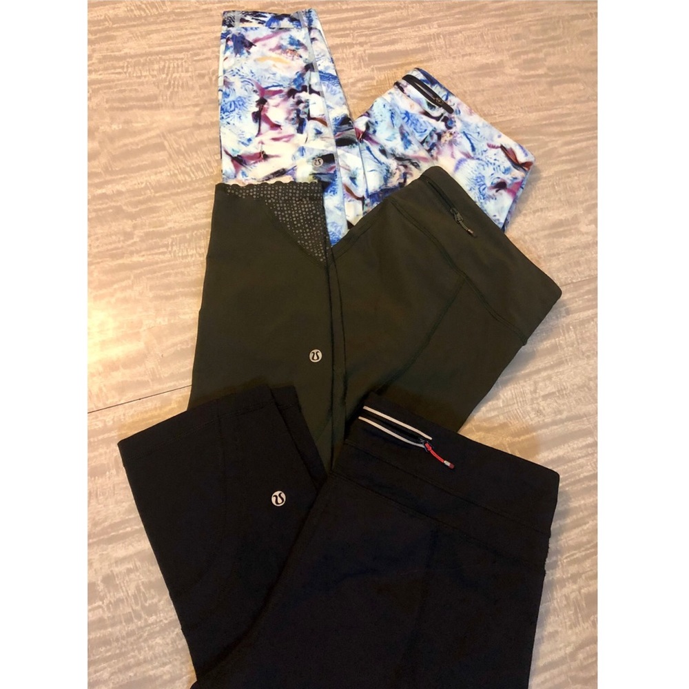 Bundle of 3 Lululemon crop leggings. Size 12/XL